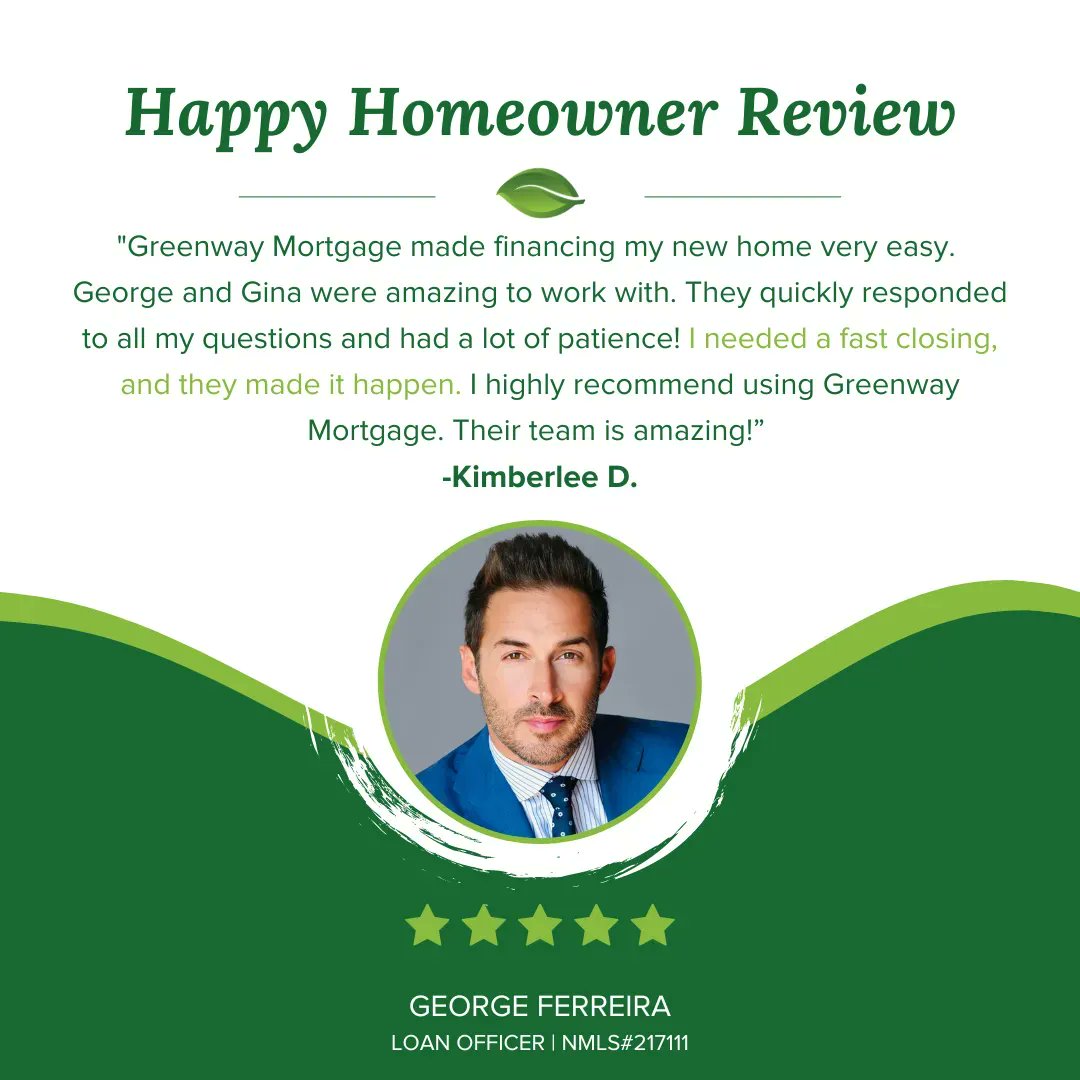 ⭐⭐⭐⭐⭐ Here at Greenway Mortgage, we pride ourselves on speed, efficiency and providing a first rate experience! 
.
.
#mortgagereviews #reviews #ROTH #loanofficer #mortgage #clientlove #clientreview #clientreviews #happyhomeowners #happyhomeowner #homeownership #newhome