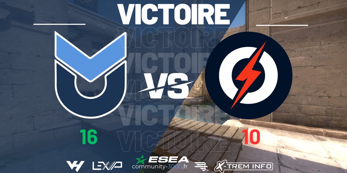3K (@community3000) on Twitter photo - VICTOIRE -
Nous gagnons 16-10 contre <a href="/storM__eSports/">storM eSports</a> 💪💪
Nous nous hissons à la 43ème place du classement ! 🏅🏅
Bien joué à <a href="/storM__eSports/">storM eSports</a> et surtout à l'équipe
<a href="/EnzoHammer/">Calicerime</a>
@guillaume_cnc
<a href="/EliM_CSGO/">Romain CLABAUT</a>
<a href="/Gontrannnn/">.</a>
<a href="/BorisMincer/">Bobo</a>
@_dewdropped
ZEPEKKK
#GO3K #3KESPORT - VICTOIRE -
Nous gagnons 16-10 contre <a href="/storM__eSports/">storM eSports</a> 💪💪
Nous nous hissons à la 43ème place du classement ! 🏅🏅
Bien joué à <a href="/storM__eSports/">storM eSports</a> et surtout à l'équipe
<a href="/EnzoHammer/">Calicerime</a>
@guillaume_cnc
<a href="/EliM_CSGO/">Romain CLABAUT</a>
<a href="/Gontrannnn/">.</a>
<a href="/BorisMincer/">Bobo</a>
@_dewdropped
ZEPEKKK
#GO3K #3KESPORT