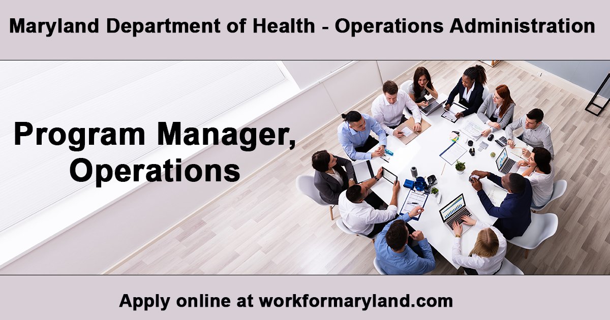 The main functions of this position are to manage/oversee Administration, Personnel, and Special Assignment duties for the Operations Administration.
Apply: ow.ly/fRTc50OruuR
#MdStateJobs #StateJobs #ProgramManager #Operations #MDH #OperationsAdministration