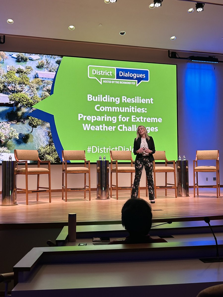 RichmondFed's tweet photo. #HappeningNow | Regional Executive Renee Haltom is kicking off #DistrictDialogues Building Resilient Communities: Preparing for Extreme Weather Conditions. https://t.co/DwZMZ7hmkE