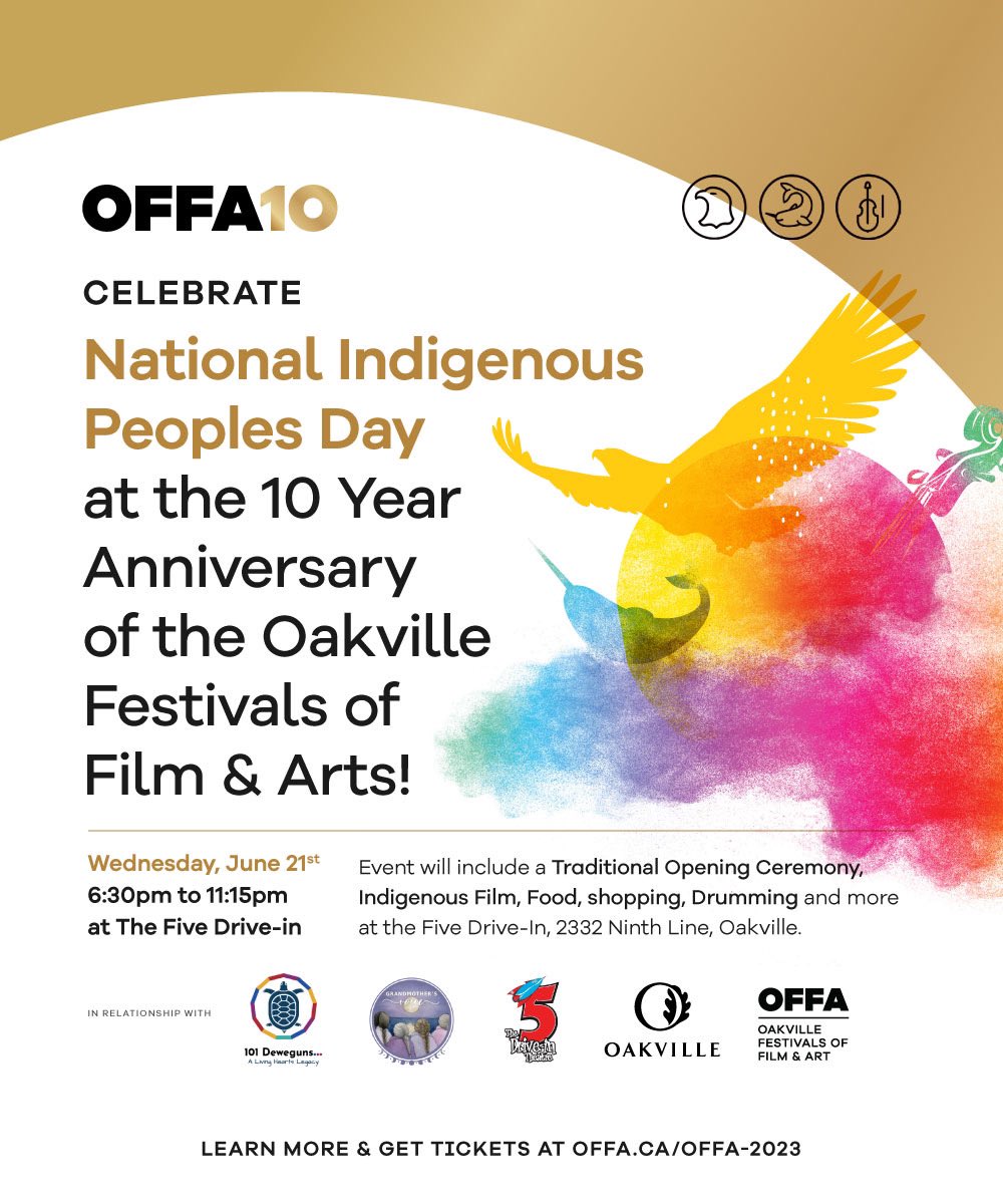Excited to announce our Canadian premiere at <a href="/theOFFA/">OFFA</a> Oakville Festival of Film &amp; Arts! Opening gala celebration for National Indigenous People’s Day at Canada’s largest drive-in theatre! Tix here: offa.ca/offa-2023/ #scifi #indigenous #offa <a href="/gametheoryfilms/">@gametheoryfilms</a>