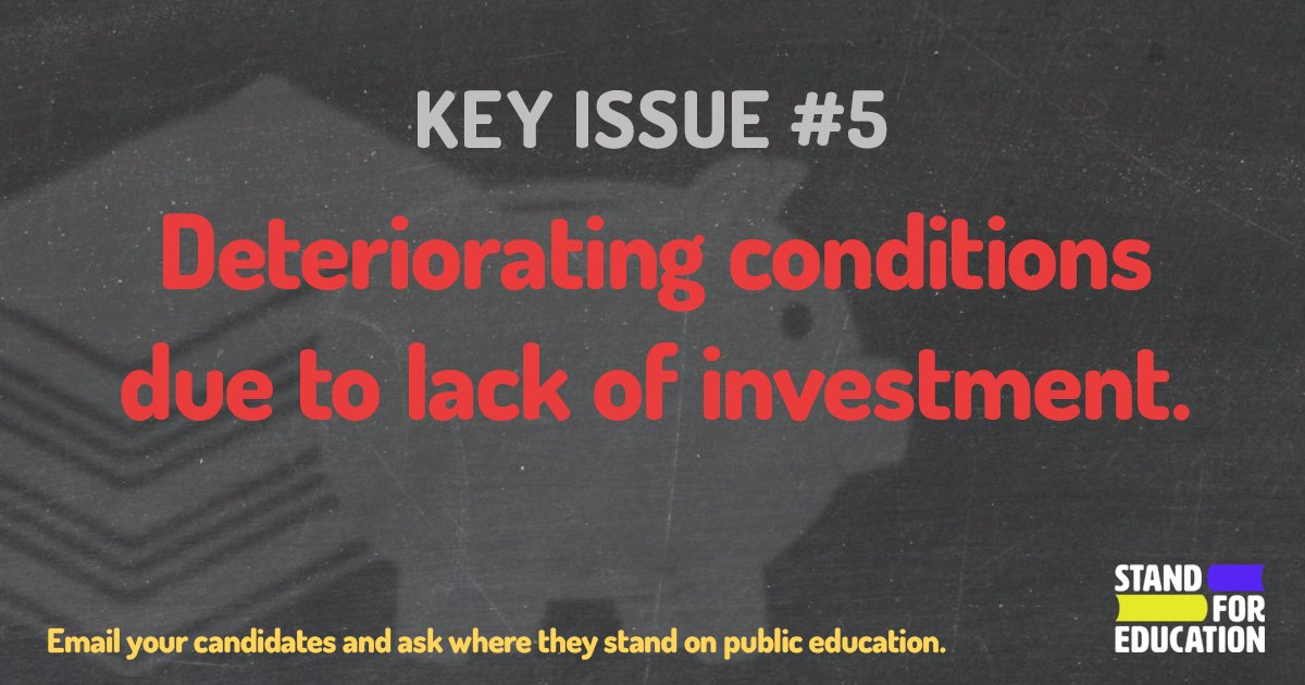 Solution: Invest in public education.
- Restore per student education funding to above the national average.
- Protect &amp; stabilize funding—regardless of which government is in power. 
- Recruit &amp; retain teachers while ensuring better conditions.
standforeducation.ca/key-issues/
#ABEd