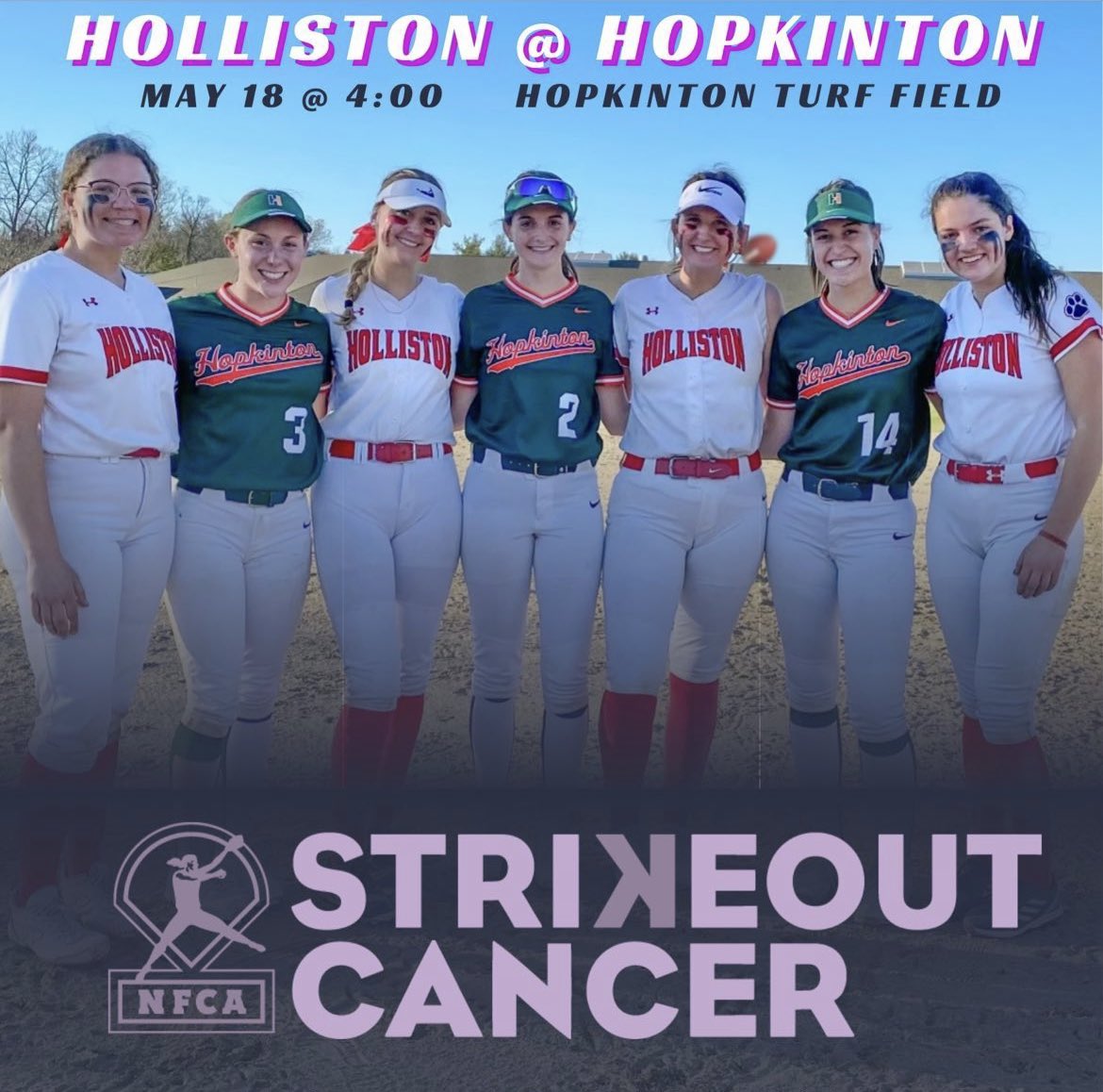 Latest Sports Update: Big game today for a great cause - come on down to the turf at 4 PM today to cheer on your Hillers as they take on Holliston in their Strikeout Cancer game! <a href="/HollistonAD/">Holliston Athletics</a>