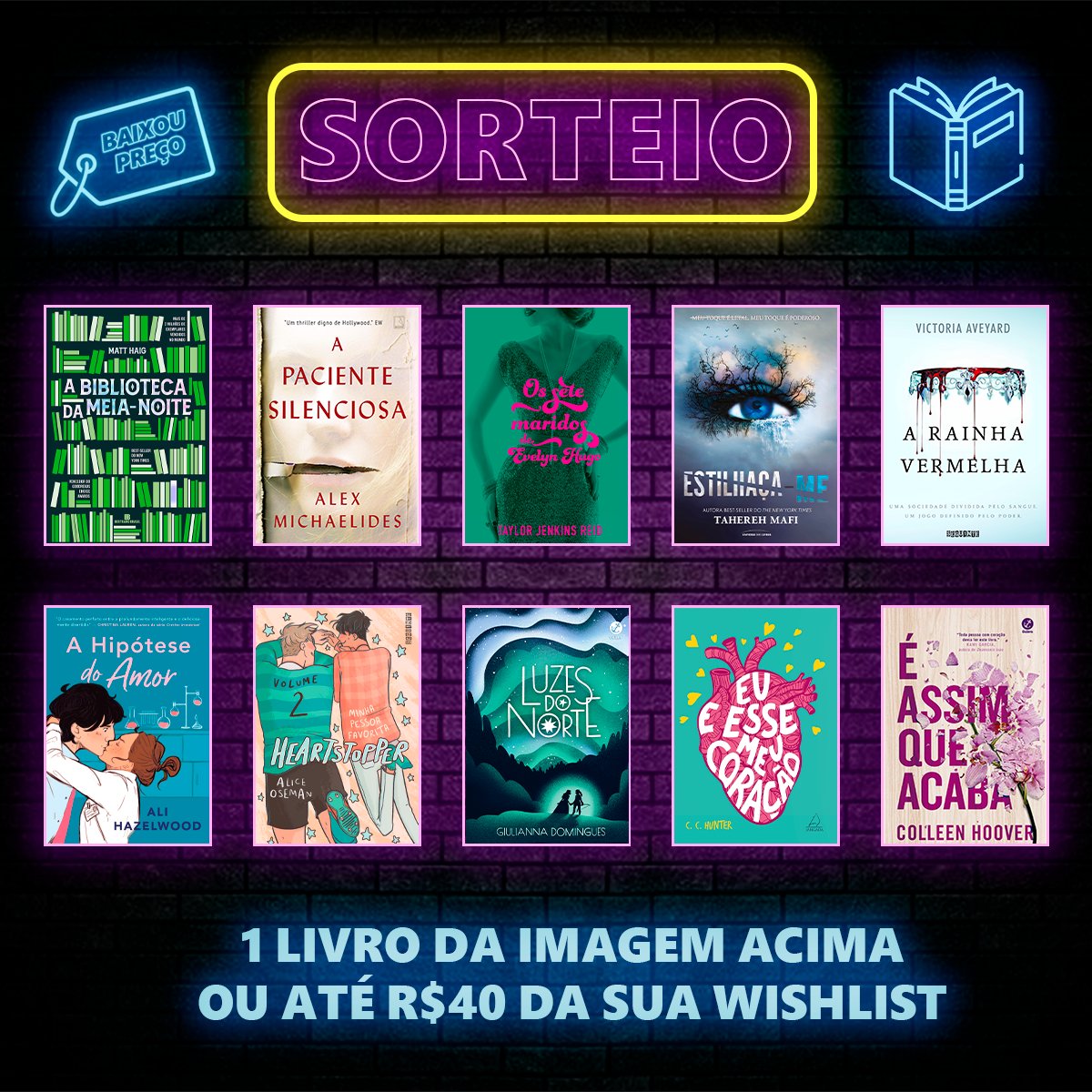 Baixou_Preco's tweet photo. Sorteio #BookFriday

1 Livro do Post ou R$40 em livros da Lista de Desejos!

Para concorrer é necessário:

🔹Dar Fav + RT nesse tweet!
🔹Nos seguir  @Baixou_Preco
 
🔹 Comentar qual você quer ganhar!

Resultado: 22/05 https://t.co/7sVqmaQmjO