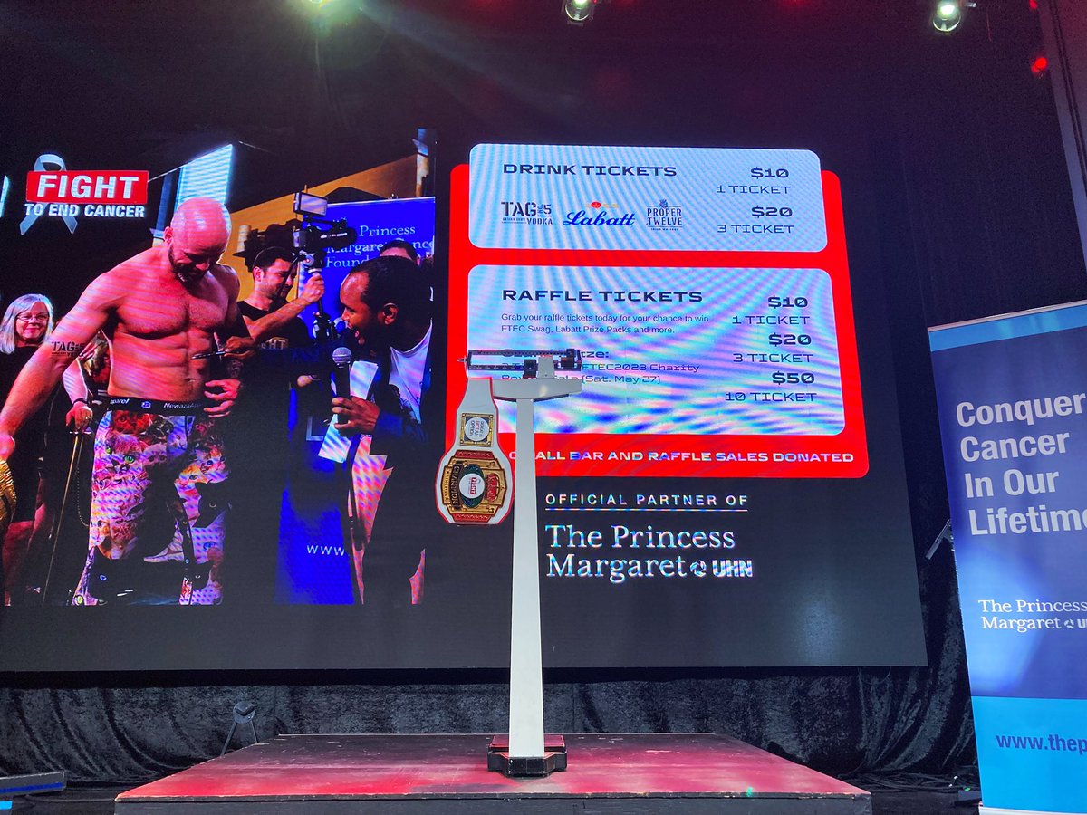 TORGuardian's tweet photo. We are at the Media Weigh-In for the 2023 Fight to End Cancer. The annual event raises funds for the Princess Margaret Cancer Foundation through donations and a gala dinner and boxing event featuring fighters who have trained for months to support the cause. 

#FTEC2023 https://t.co/O7N6tVmDCJ