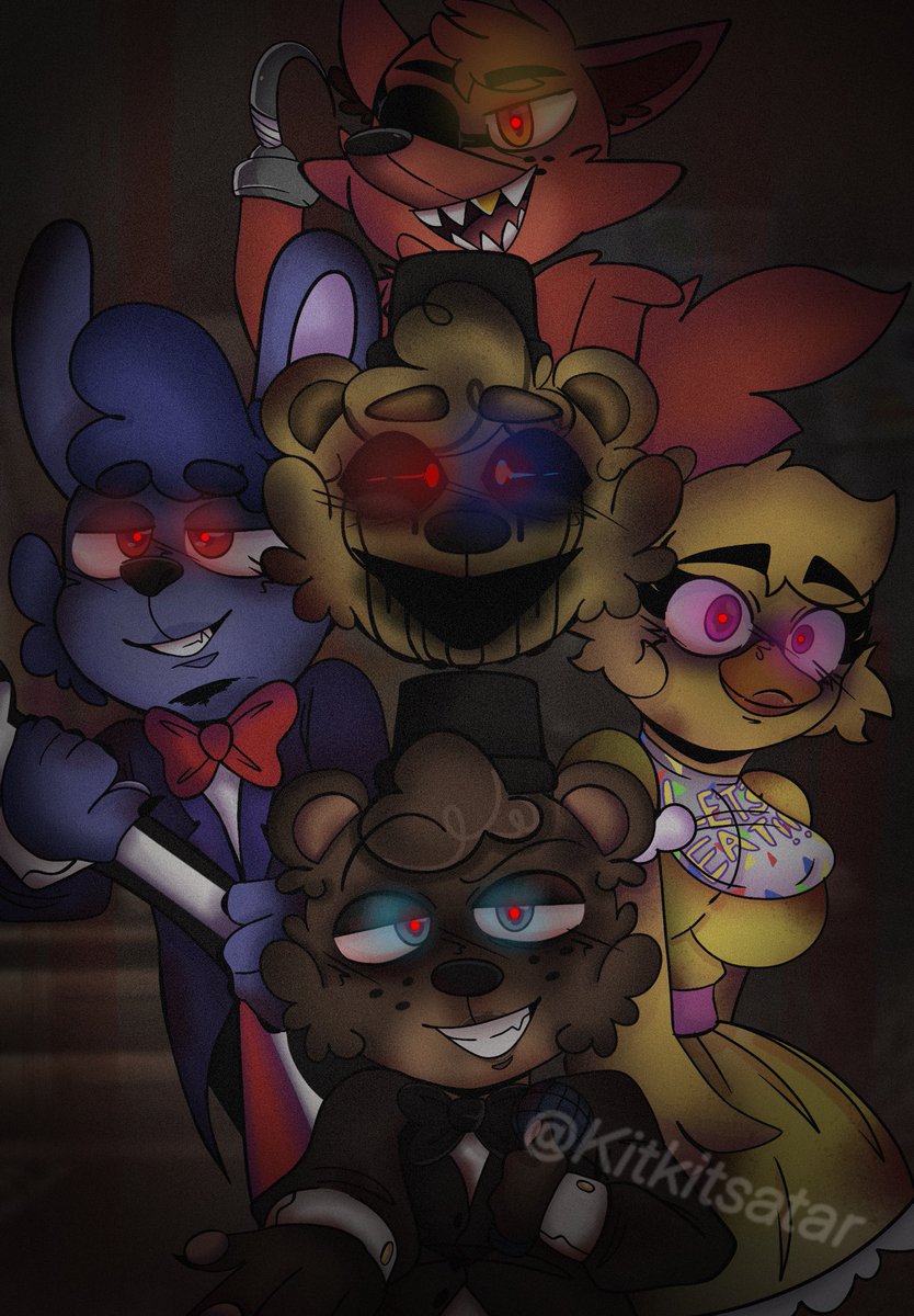 DarkcoshRO's tweet photo. Aaaaaaahhhhhh Oui fini mon dessin FANF ou five nights at Freddy’s heureux le dessin ✍️ (2/2) #FAMF #fanfmovie #fivenigtsatFreddys https://t.co/JJrL4ucGxu