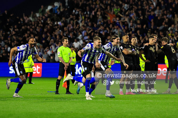 Aden Flint of Sheffield Wednesday and team mates celebrate after Lee Gregory scores to win the penalty shoot-out 5-4 during the Sky Be …
@swfc #swfc
#PUFC @theposhofficial
@SkyBetLeagueOne @EFL
@nickbimages
Sales - pictures@newsimages.co.uk