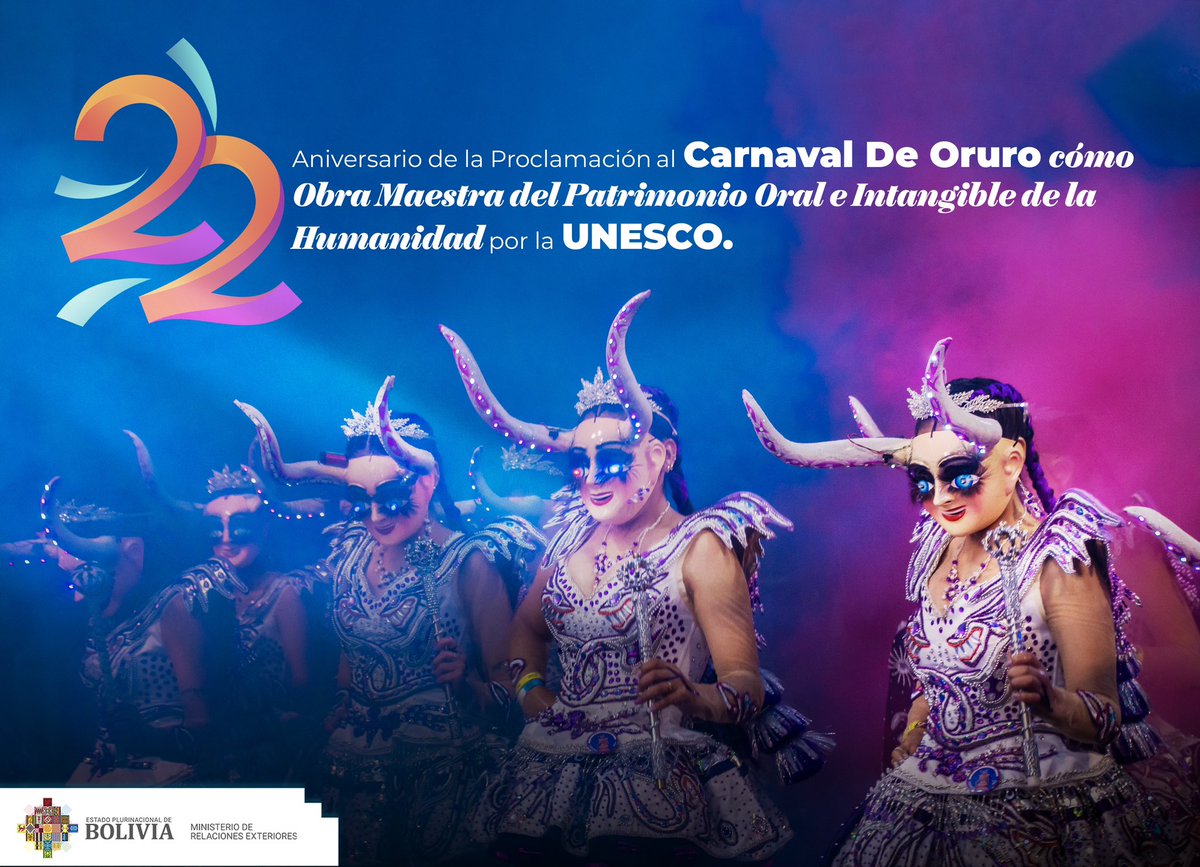 Hace 22 años, el 18 de mayo de 2001, la Organización de las Naciones Unidas para la Educación, la Ciencia y la Cultura (UNESCO) declaró al Carnaval de Oruro como “Obra Maestra del Patrimonio Oral e Intangible de la Humanidad”. Un merecido reconocimiento a una manifestación