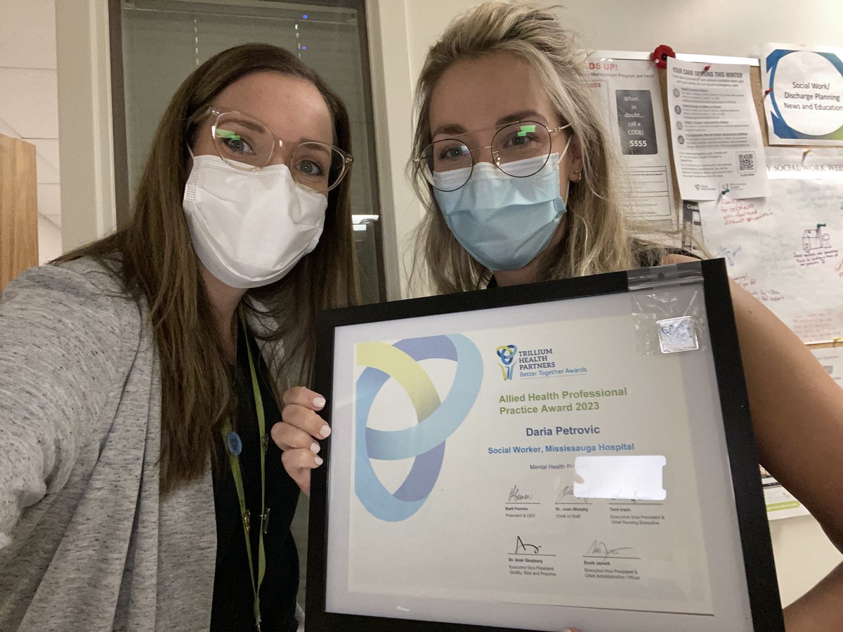 Recognition kept rolling today <a href="/THP_hospital/">Trillium Health Partners</a> as we got to recognize Daria Petrovic,Social Worker-Allied Health Practice Award Winner for our Mental Health Program.Daria exemplifies compassion, excellence &amp; leadership in all that she does to support our patients and their families