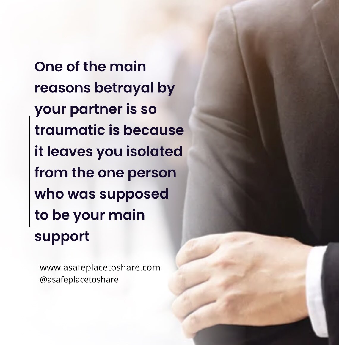 safeplace2share's tweet photo. “You were suppose to be my person”
.
.
.
#betrayal #infidelity #isolation #betrayaltrauma #betrayaltraumarecovery #betray #betrayed #sexaddictiontreatment #sexaddictionrecovery #sa #pornaddict #pornaddictionrecovery #addiction #trauma #cheater https://t.co/z0hrOXXnw9