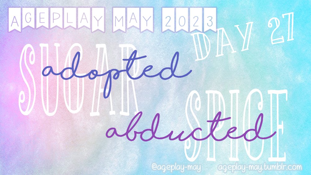 ageplay_may's tweet photo. Everyone loves Found Family! Sometimes it happens naturally, other times it takes a little more… force 😈 No matter what, you always know you’re wanted! Today’s prompts are "Adopted" (sugar) and "Abducted" (spice)!

#AgeplayMay2023 #AgeplayMay #Ageplay #KinkPrompts #KinkyPrompts https://t.co/J2Dr4ofgYD