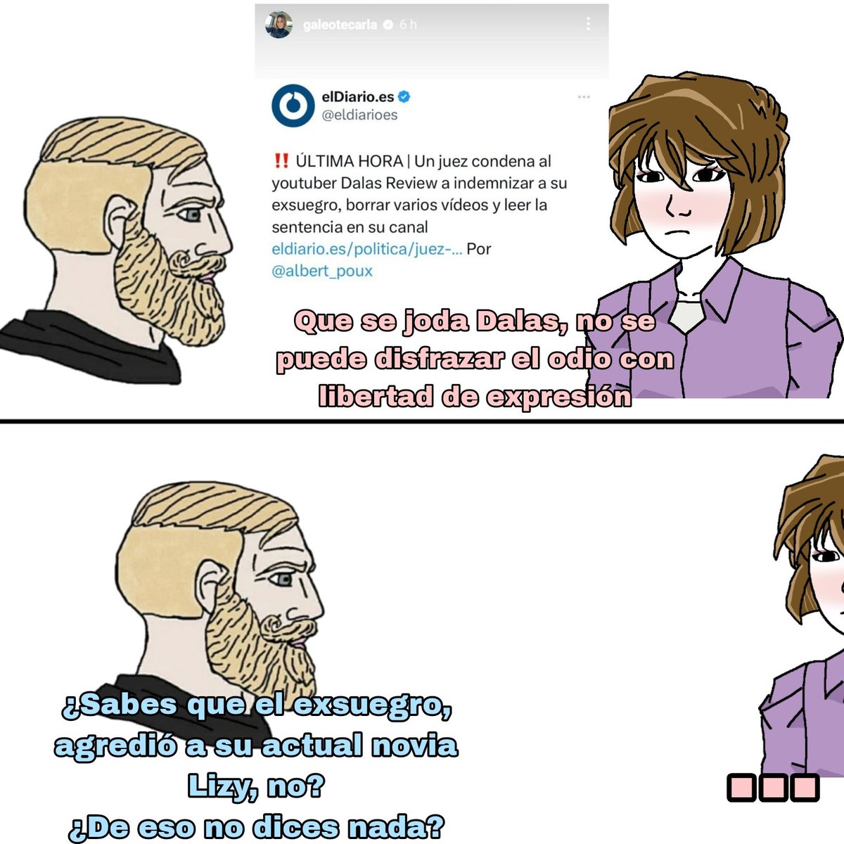 Ds_OutOfContext's tweet photo. When el odio a Dalas te hace olvidar que eres feminista 🤡 https://t.co/GlMmR0wgQX