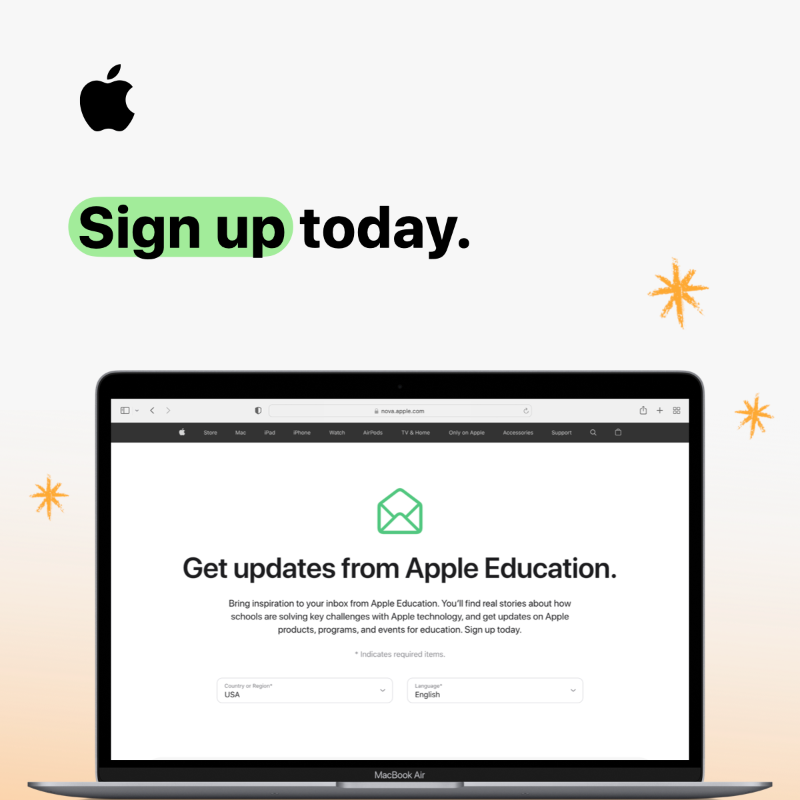 AppleEDU's tweet photo. Subscribe to get inspirational emails from Apple Education with insights from education leaders like Dr. Marie Marino from Thomas Jefferson University School of Nursing. See how you can apply what you learn to your institution! ✍️