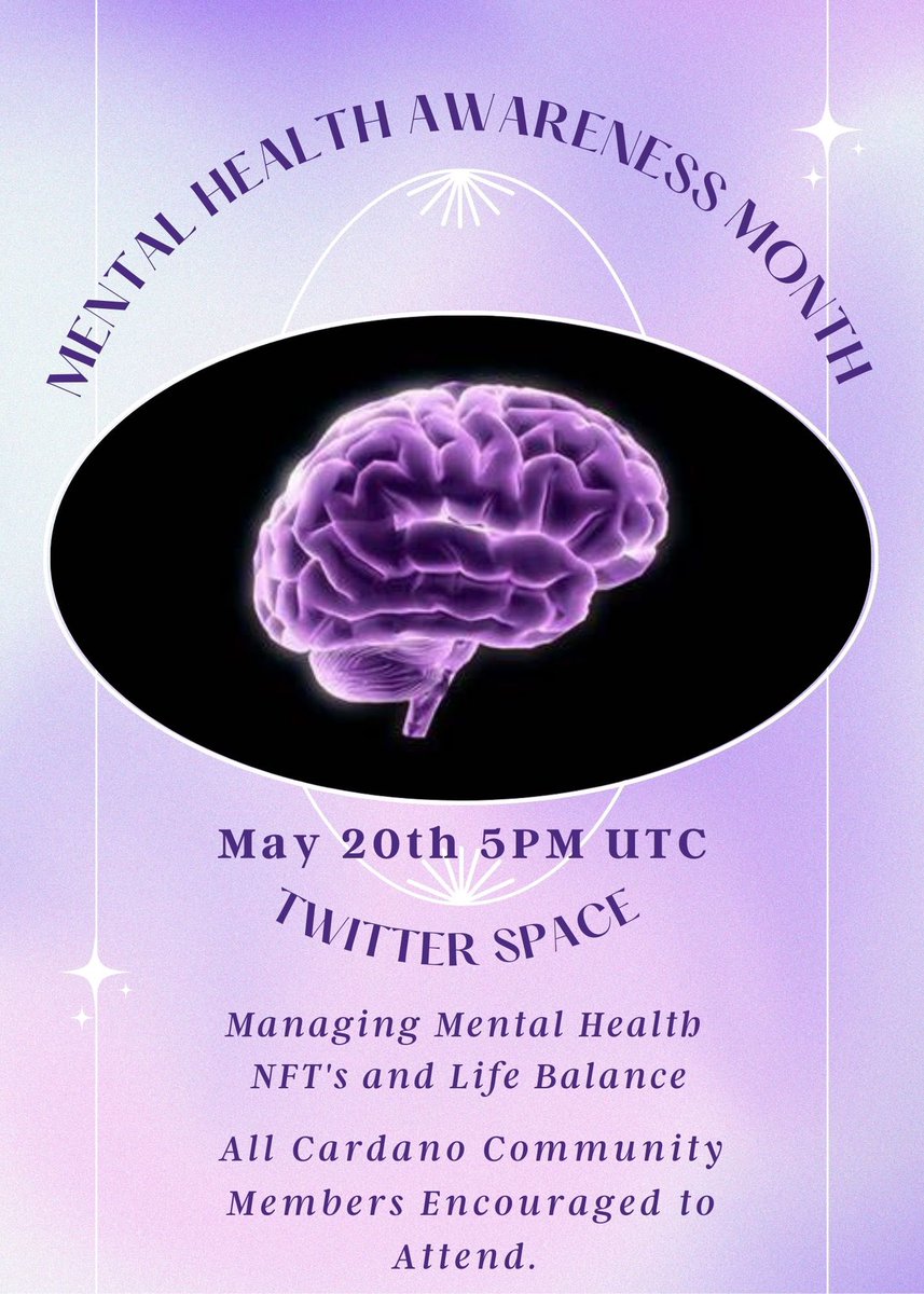 LurkersCNFT's tweet photo. We are happy to announce that our #mentalhealth space is back on for this weekend! We had some technical difficulties last Saturday unfortunately. We are determined to have this much needed conversation and hope all of you can still make it!

#CardanoCommunity https://t.co/0oYjKvXonJ
