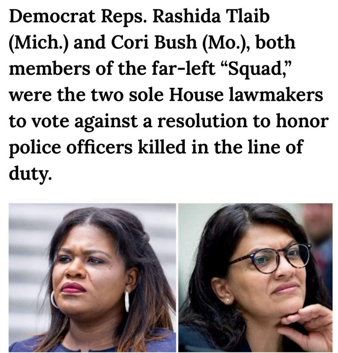magajoe2's tweet photo. The resolution passed 413 to 2.

These two said honoring fallen officers “pushes a false narrative”.

Who do these two represent? Were they voted or cheated in? https://t.co/pzqhAHHDkF