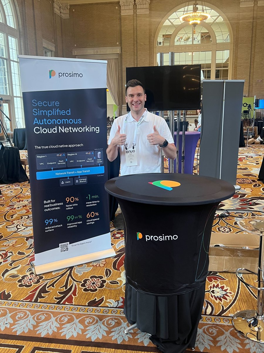 Prosimo_io's tweet photo. #TeamProsimo representing at @ONUG_  this week, including Dan Sheldon, @erickMoore, Drew Gerth and Drew Diorio! They shared with event attendees all about the first and true full stack cloud transit. ☁️

#OnugSpring2023 #MultiCloud #FullStackNetworking #CloudNetworking https://t.co/RfB9Xt0SUk