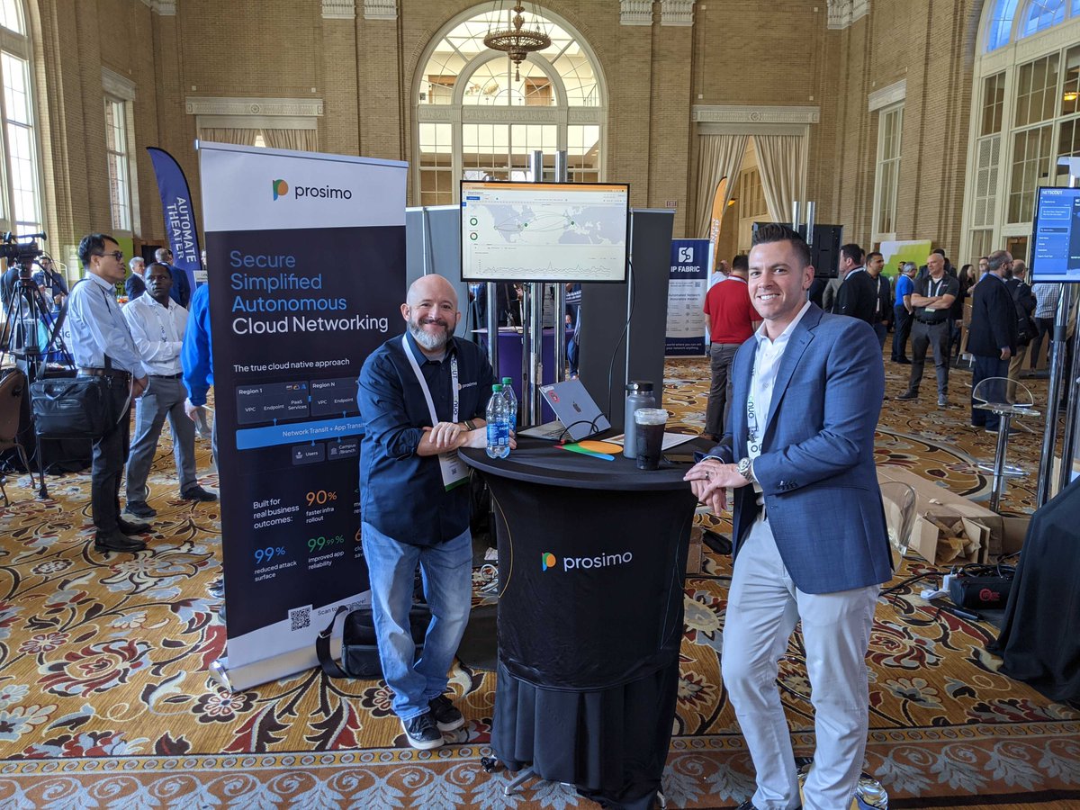 Prosimo_io's tweet photo. #TeamProsimo representing at @ONUG_  this week, including Dan Sheldon, @erickMoore, Drew Gerth and Drew Diorio! They shared with event attendees all about the first and true full stack cloud transit. ☁️

#OnugSpring2023 #MultiCloud #FullStackNetworking #CloudNetworking https://t.co/RfB9Xt0SUk