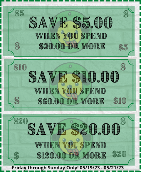 Soak up the SAVINGS this weekend at Choice Pet! Save up to $20.00 off your next purchase and stock up on the stuff your pets love most! 💚 #shopchoicepet #shoplocal #weekendsale #summerkickoffsale 
(offer is valid 05/19/23 through 05/21/23)