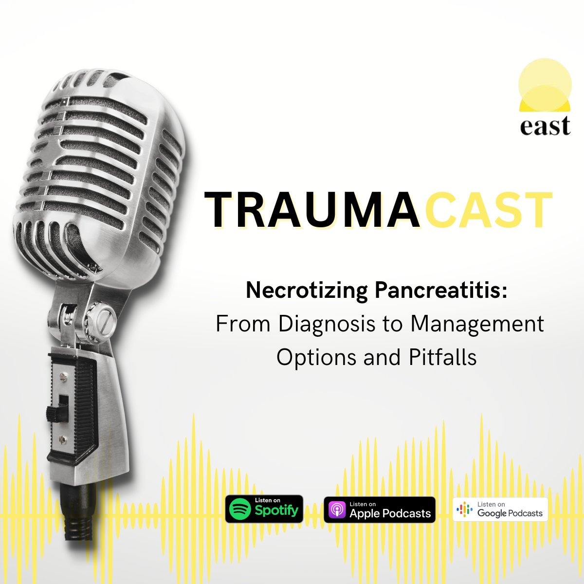 In this EAST Traumacast, Drs. Patrick McGonagill, <a href="/ldel302/">Lauren Dudas</a>, and <a href="/carrievaldezmd/">Carrie Valdez, MD</a>  approach the challenge of managing necrotizing pancreatitis in a multidisciplinary discussion w/ giants <a href="/JoseJDiaz9/">Jose J Diaz</a>, <a href="/ClancyClark/">Clancy J. Clark MD</a>, <a href="/ShyamTMD/">Shyam Thakkar, MD</a>.  bit.ly/3Y12RtR