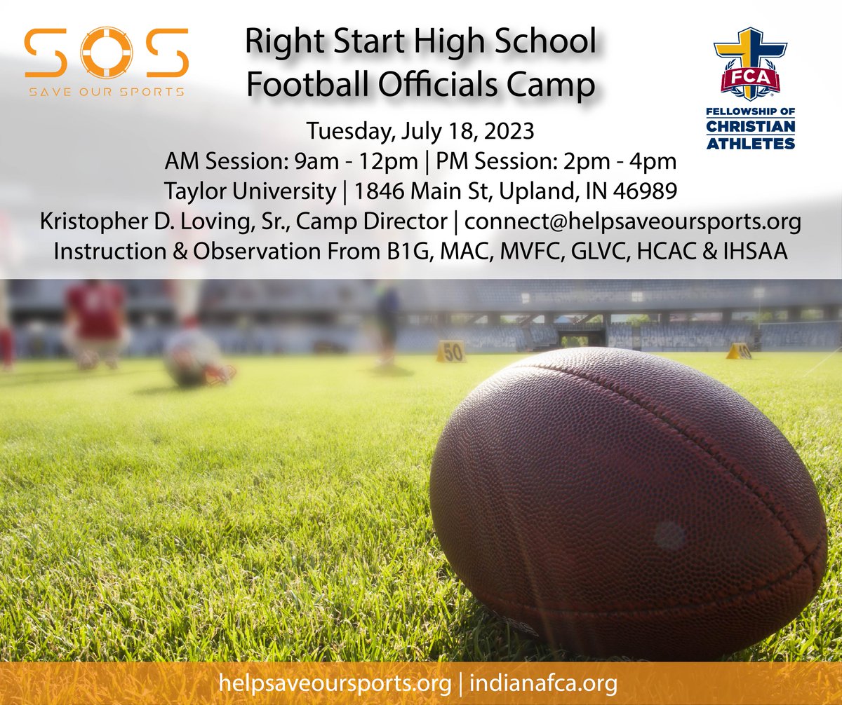 HelpSaveOurSpo1's tweet photo. Be a part of our inaugural Right Start Football Camp w/ @IndyFCA @ Taylor University! Register here for free: https://t.co/WrczpoqKxR https://t.co/hIBk6PN2Dn