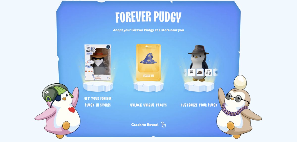 pudgypenguins's tweet photo. When you create your Forever Pudgy Penguin, you are minting it on the blockchain as a soulbound NFT while each trait is a tradeable NFT.

The minting process is gasless and is powered by @0xPolygonLabs and the traits marketplace is powered by @OriginProtocol. https://t.co/8ZI6Y5FHUS