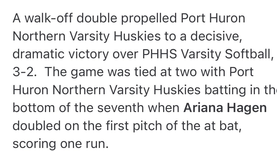 PhnSoftball's tweet photo. The Huskies defeat PHHS 3-2. https://t.co/aIG7xMzgix