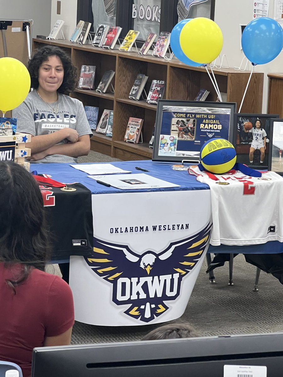 BNitcholas's tweet photo. Congratulations to Lady Cardinal Basketball standout Abigail Ramos!  She will continue her career at Oklahoma Wesleyan.  Can’t wait to see you play at the next level. We are so proud of you! @MacArthurTX @IISDAthletics @IrvingISD @MacArthurCards https://t.co/AuV6eobYRL