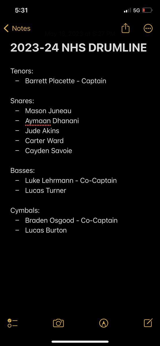 NHS_drumline's tweet photo. We are proud to announce your 2023-24 NHS Drumline! Welcome Carter, Aymaan, Jude, Cayden, and Lucas. https://t.co/0YoZR7WDi0