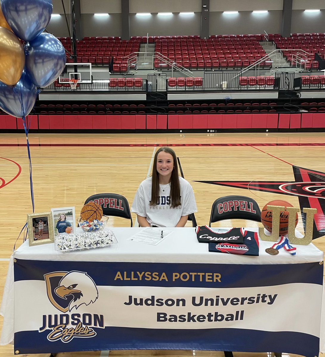 JudsonWBB's tweet photo. It’s official!  ✍🏻  We are excited to welcome Allyssa Potter from Coppell, Texas! 🦅 https://t.co/gJGXu7yFXr