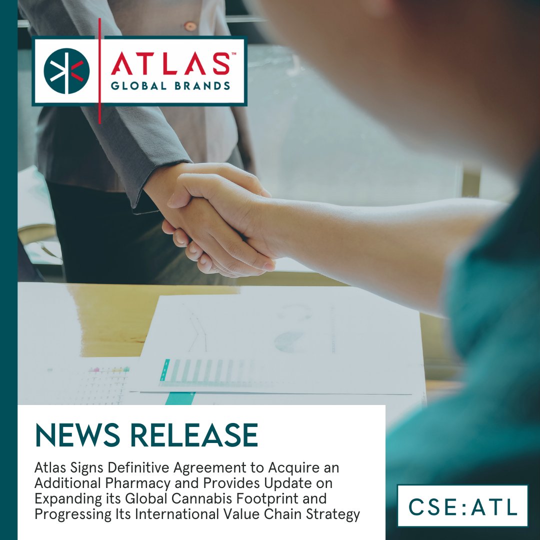 _AtlasGlobal's tweet photo. Atlas has entered into a definitive agreement for the acquisition of 51% of the outstanding securities of an Israeli private limited liability company operating a medical cannabis pharmacy. Full news release here: https://t.co/PzqH4WqO0t
#globalcannabis $XTRX #acquisition https://t.co/Os5h0qV8gh