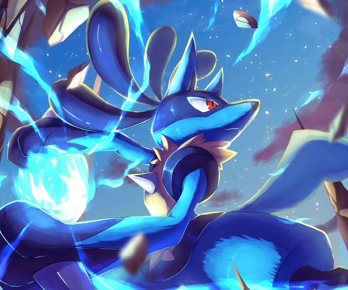 MonkeyDEliza's tweet photo. @xXiAURYNiXx Lucario! https://t.co/oqbDzWe5tX