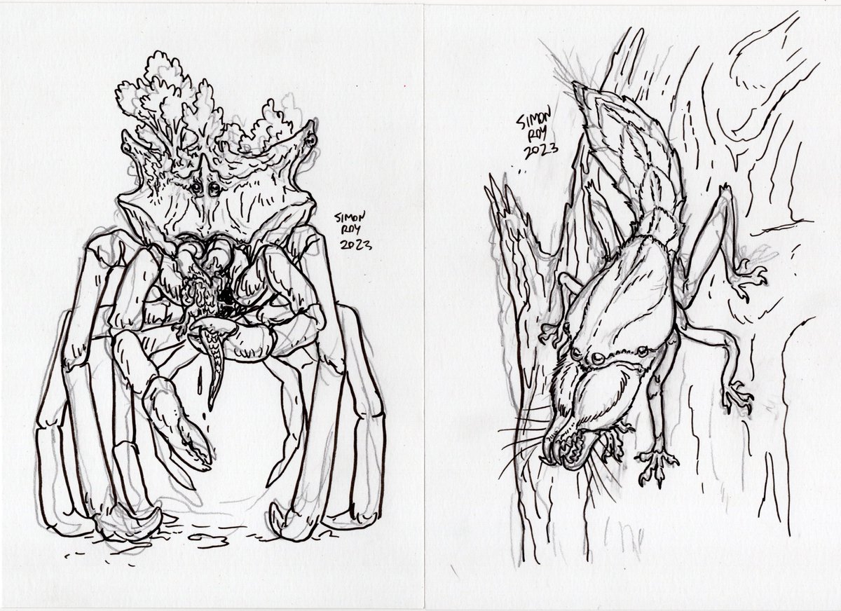 another set of sketchcards from the GRIZ GROBUS kickstarter - strange arthropods from a parallel universe (or maybe from Altamira?)