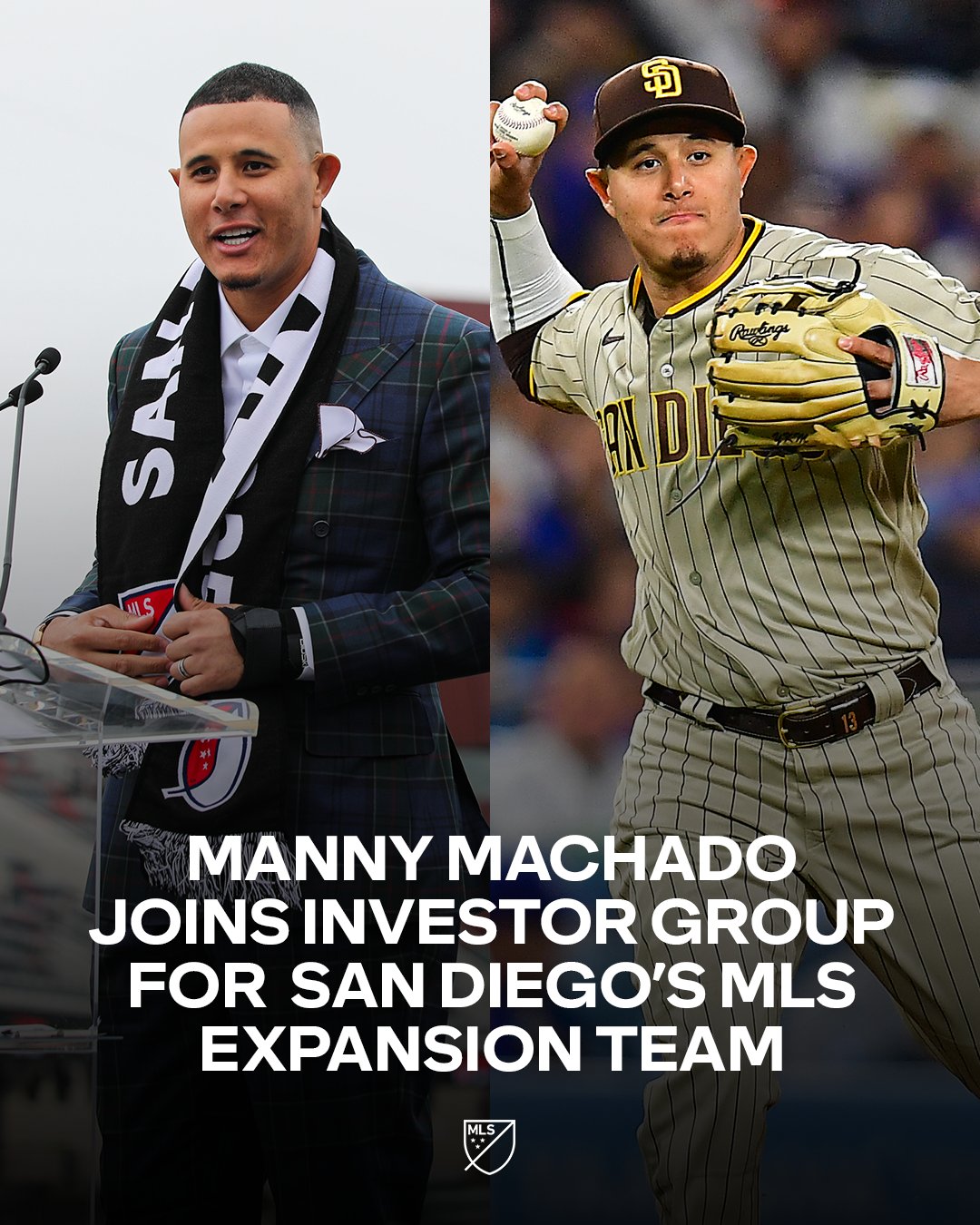 Major League Soccer on X: Welcome to the family, Manny Machado. ⚾️⚽️  Another big name in sports joins the ranks of MLS ownership—this time in  San Diego.  / X