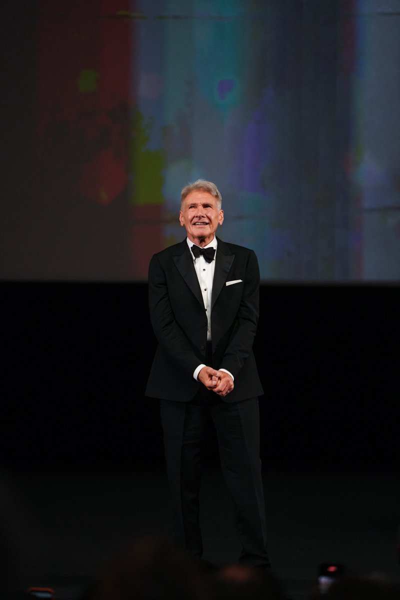 FordSource's tweet photo. Cannes Festival awarded Harrison the honorary Palme d’Or for lifetime achievement today, May 18th at the "Indiana Jones and the Dial of Destiny" premiere. https://t.co/rShSbFaC7v