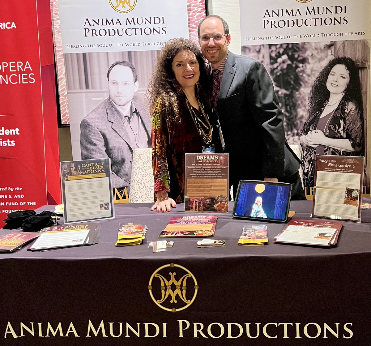 We’re at the <a href="/OPERAAmerica/">OPERA America</a> #OperaCon in Pittsburgh! Check out the trailer to our new opera Dreams Have No Borders and come visit our table 😊

vimeo.com/827972752