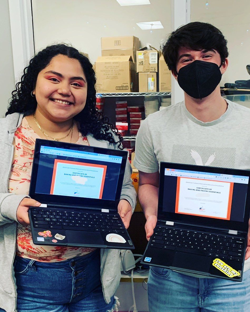 Congratulations Max and Evy! Both students passed their American Culinary Federation Baking and Pastry Essentials exam! #ThisIsYork #CulinaryArts @yorkd205 @yorkfccla @yhsfcs