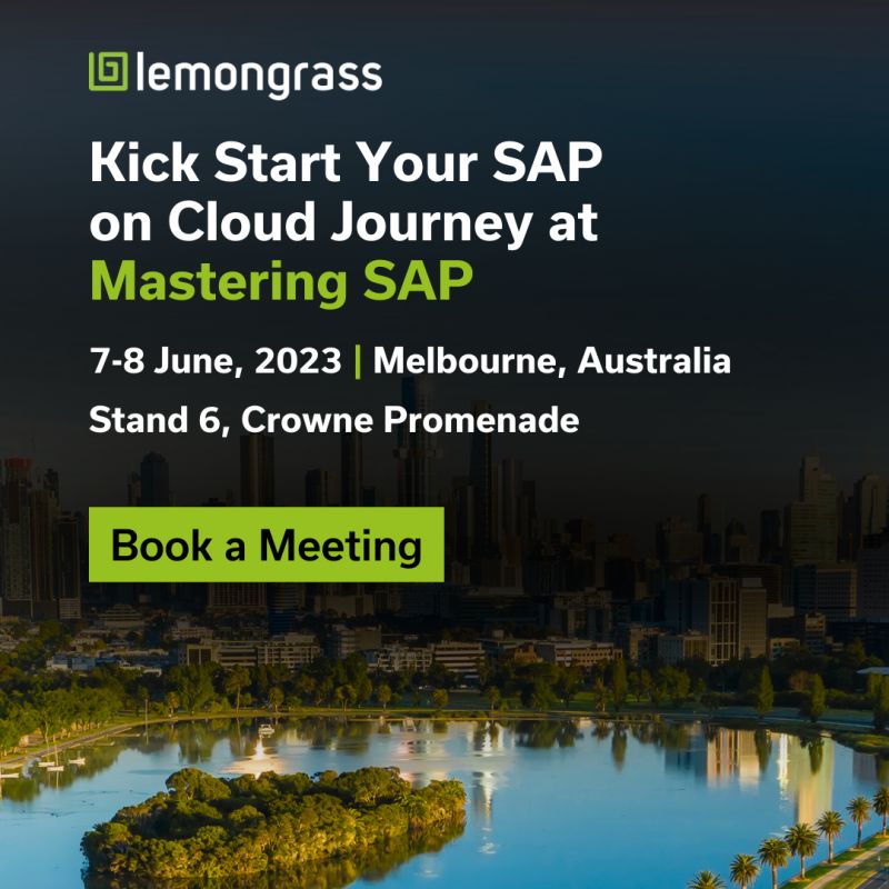 LemongrassCloud's tweet photo. We are proud to be sponsoring the #MasteringSAP event, which brings the SAP community together in Melbourne, Australia on 7th-8th June, it's time to mark your calendar. https://t.co/EnkwJhbXjY
@SAPinsider #SAPonCloud #MSP #innovation #networking https://t.co/iFHQuhfEB0