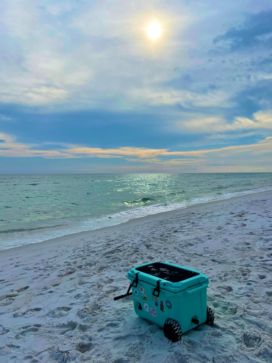 If you know you know! Beach ✅ the best cooler ever! #brumate she travels with me always! #sunsetcatcher #Beach #PCB