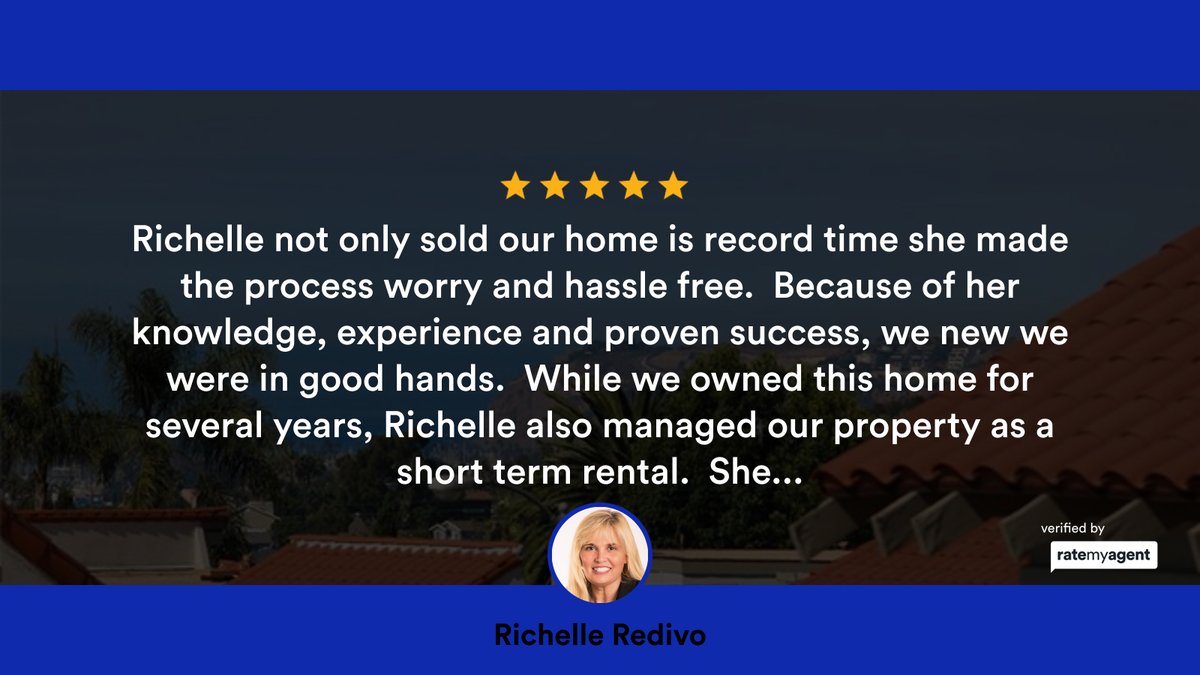 seasideshelley's tweet photo. My latest RateMyAgent review in San Clemente.

https://t.co/6ixCKNyGB1

...
#ratemyagent #realestate https://t.co/45NZaiJDBH