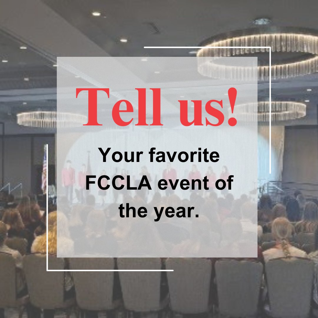 MNFCCLA's tweet photo. The school year is winding down, looking back did you have a favorite FCCLA event you participated in this year?
Tell us below ๐
#fccla #mnfccla #favoriteevent https://t.co/ERpNLu4pvX