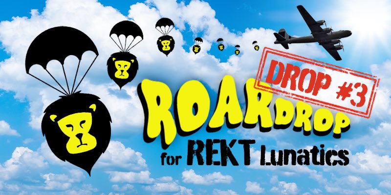 TheLionDAO's tweet photo. ‼️ SURPRISE: $ROAR drop for REKT LUNAtics Drop #3 is LIVE ‼️🦁🪂

If you were staking at least 10 $LUNA on 1st February 2023 you can claim 2.5m $ROAR!

Come and join the 3,000 $ROAR holders on @terra_money! 🦁🤝

Claim ➡️ https://t.co/OudWSSQhW1

Stake ➡️ https://t.co/DcYtpUN1eF https://t.co/AvoqVH7KZ5