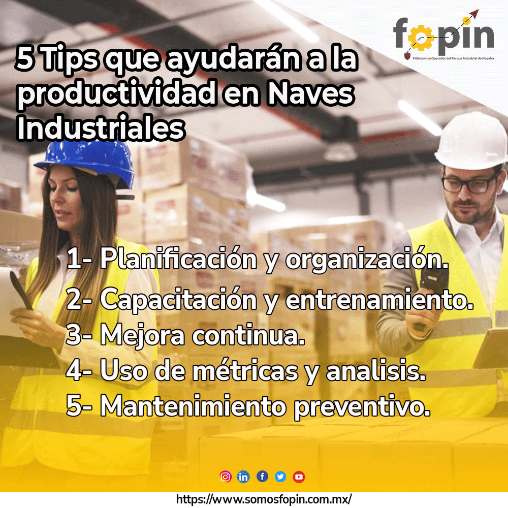 somosfopin's tweet photo. 5 Tips que pueden ayudar a mejorar la productividad en naves industriales.

#Productividad #NavesIndustriales #Mejoras #Produccion #Capacitacion #Industria #Recursos #Analisis #Eficiencia https://t.co/XOuDw2JIvl