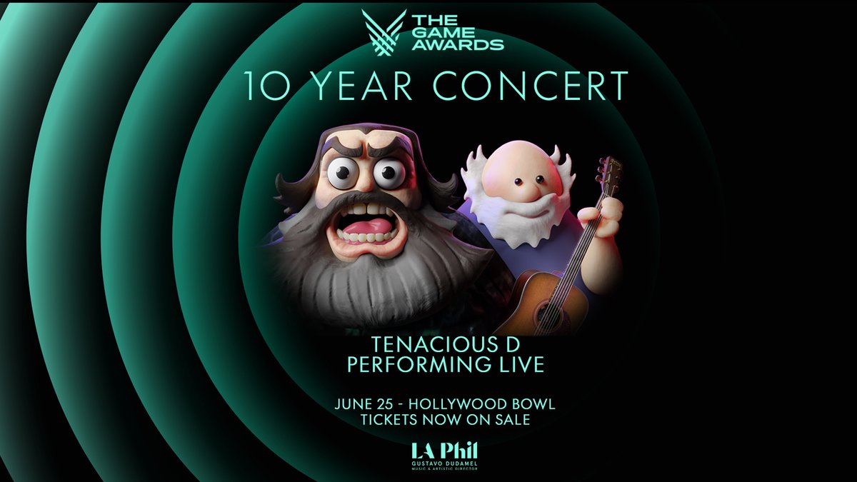 JUST ANNOUNCED: Tenacious D 🤘(<a href="/jackblack/">Jack Black</a> and KyleGass/ <a href="/GassLeak/">Kyle Gass</a>) will perform their new #1 hit VIDEO GAMES with full orchestra at the Hollywood Bowl on Sunday, June 25 at The Game Awards Concert! bit.ly/HB23TGA