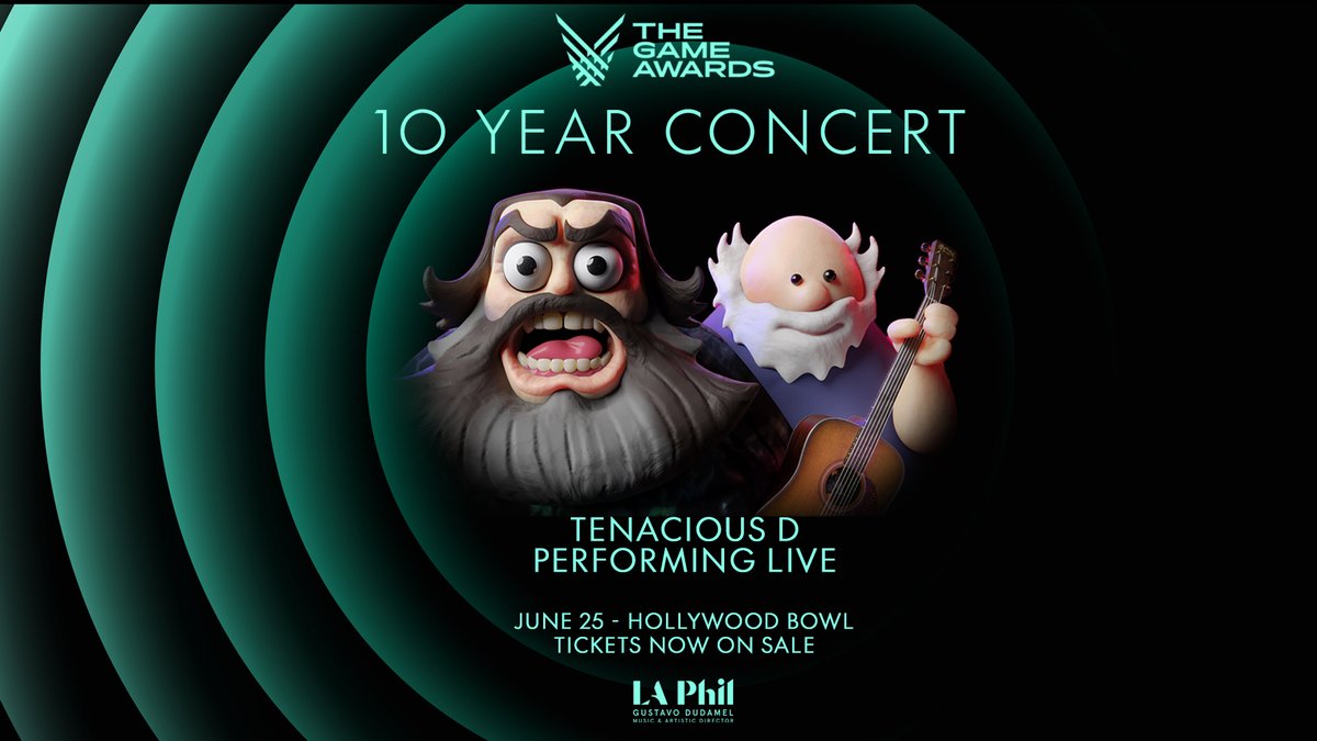 JUST ANNOUNCED: Tenacious D 🤘(@jackblack and KyleGass/ @GassLeak) will perform their new #1 hit VIDEO GAMES with full orchestra at the Hollywood Bowl on Sunday, June 25 at The Game Awards Concert! bit.ly/HB23TGA