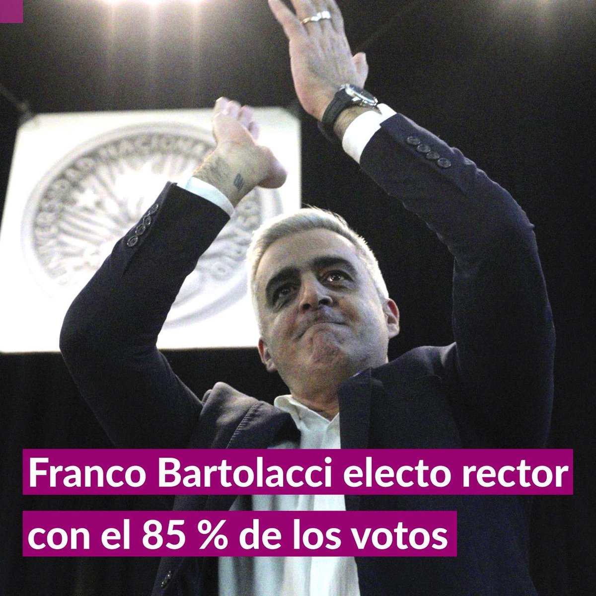 UNRoficial's tweet photo. LA UNR ELIGIÓ SUS AUTORIDADES PARA EL PERÍODO 2023-2027 🙌

El Rector Franco Bartolacci y el Vicerrector Darío Masía fueron reelegidos por la comunidad de la Universidad Nacional de Rosario para ejercer su mandato hasta el 2027 🗳️ https://t.co/sAoTZCADhY