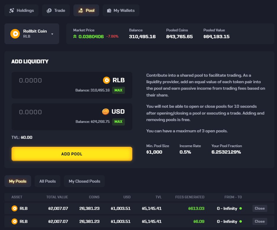 rollbit's tweet photo. $RLB HOLDERS🚨

You can now become a liquidity provider for $RLB directly on the Rollbit platform!

Liquidity providers will help facilitate $RLB trades for other users.

Every successful trade will generate fees!

👉 https://t.co/qJNR7RHEdX

More major $RLB updates coming 👀 https://t.co/mXJ1brGRCD