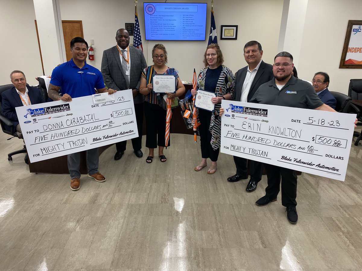BeevilleISD's tweet photo. Congrats to our May Mighty Trojan Award Winners: Donna Carabajal and Erin Knowlton! These ladies serve with heart! Grateful for them! 🧡🤍 #BEEtheWHY https://t.co/9skvoI1xgE