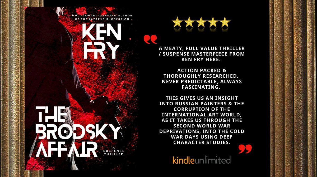 Get your copy and hop on a rollercoaster ride!
Read KEN FRY's THE BRODSKY AFFAIR.
📌getbook.at/thebrodskyaffa…
#FREE #kindleunlimited

@kenfry10 #mustread #suspense #thriller
#artheist #mystery #amreading #kindlebooks
#bookboost #IARTG #bookworms #readers