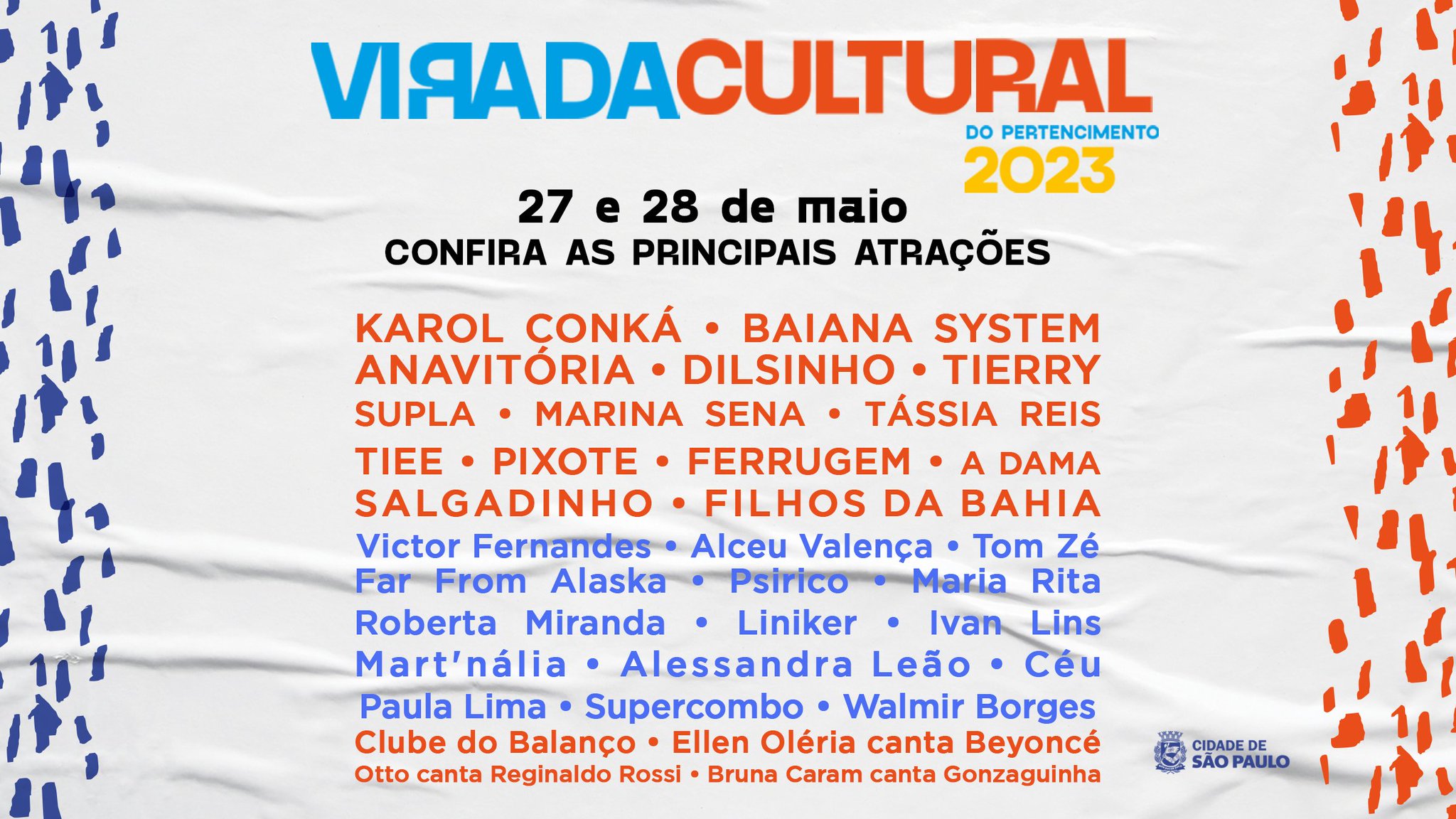Cidade de São Paulo on Twitter: "Da periferia ao centro, a Cidade de São Paulo se transforma na maior arena cultural do mundo. 24 horas de música, arte, teatro e tecnologia. Mais