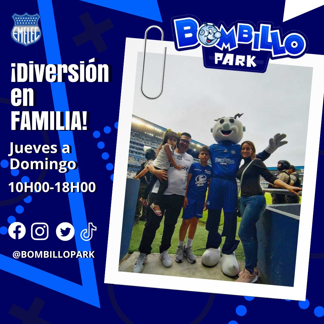 BombilloPark's tweet photo. ¿Aún no tienes planes para este fin de semana? 🫢 Ven con tu familia a Bombillo Park y diviértete con todos nuestros juegos 🎮🕹️👨‍👩‍👧‍👦💙
#bombillopark  #azuleselcolor #capwell #sociocse #PorEmelec #SiempreJuntos  #mascotitas #juegos #parquedediversiones #diversionenfamilia https://t.co/QlhjBRqZBN